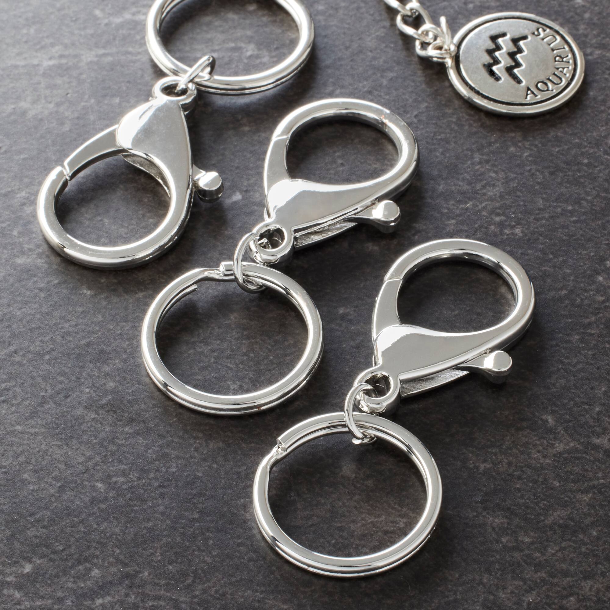 Premium Metals Rhodium Keyring Lobsters by Bead Landing™